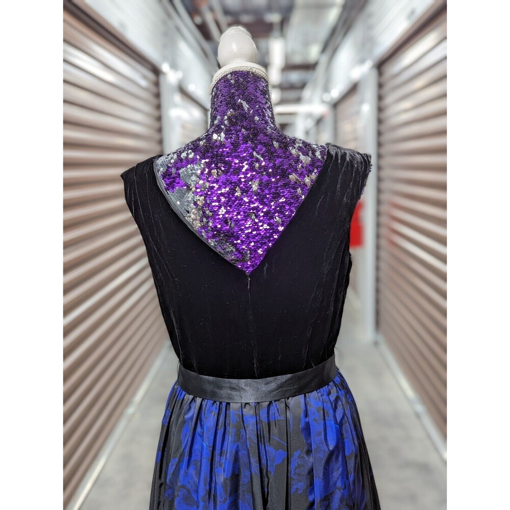 Aidan Mattox Black and Blue Maxi Dress - Picture 7 of 12